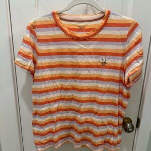 Madewell Multicolor Striped Tee with Floral Detail